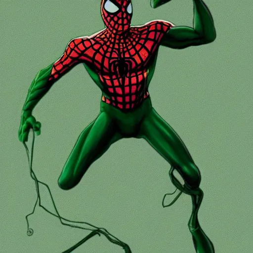 Image similar to green spiderman