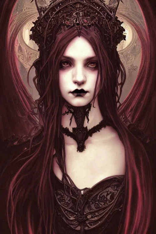 Prompt: beautiful and gothic and victorian and luxury and demonic young medieval dark wizard portrait like blackpink lisa+front face with light flowing hair, ultradetail face, art and illustration by tian zi and craig mullins and WLOP and alphonse mucha, fantasy, intricate complexity, human structure, human anatomy, fantasy character concept, watermark, blurry, hyperrealism 8k