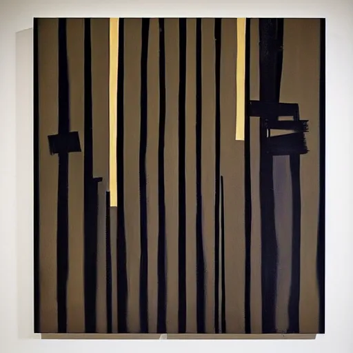 Prompt: a pierre soulages painting about religion