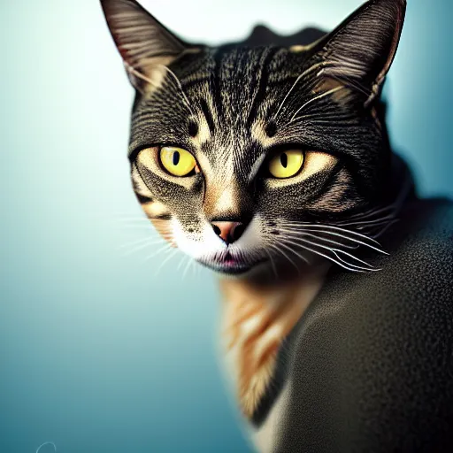 Image similar to a studio photograph of a cat wearing a hoodie,realistic,photorealistic,hyperdetailed,hyperrealistic,detailed face,highly detailed,professional photo,professional lighting,studio photo,studio lighting,digital art,ultra realistic,ultra detailed,art by greg rutkowski