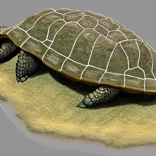 Prompt: turtle island. island on the back of a turtle. semi-realistic. 4k. render. trending on artstation