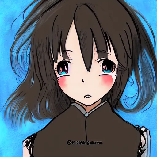 Image similar to colored anime sketch, digital art, simple
