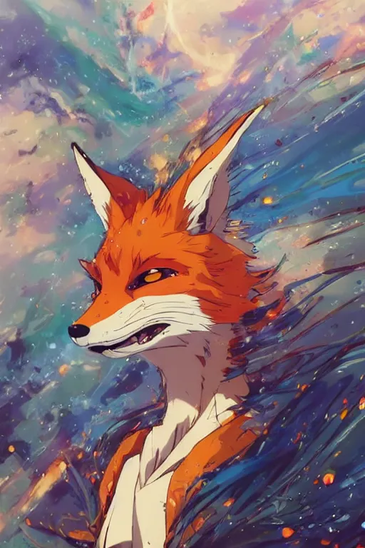 Prompt: maximalist intimidating dfox, trending on pixiv fanbox, painted by makoto shinkai takashi takeuchi studio ghibli, akihiko yoshida, yoshitaka amano, wangechi mutu, clean cel shaded vector art. shutterstock. behance hd by lois van baarle, artgerm, helen huang, rossdraws, illustration