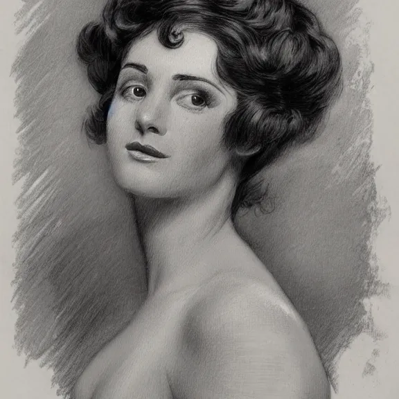 Prompt: a highly detailed portrait in the style of charles dana gibson and in the style of boris vallejo.