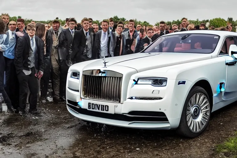 Image similar to stoned teenagers decided to drown Rolls-Royce