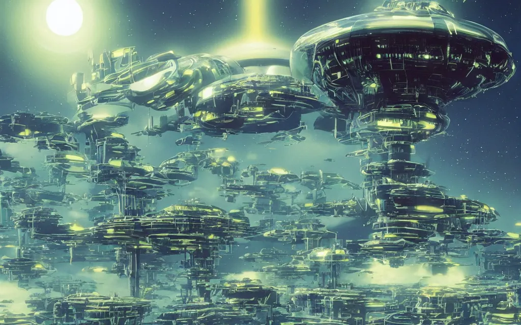 Image similar to a techno - spiritual utopian alien, perfect future, award winning digital art by chris foss