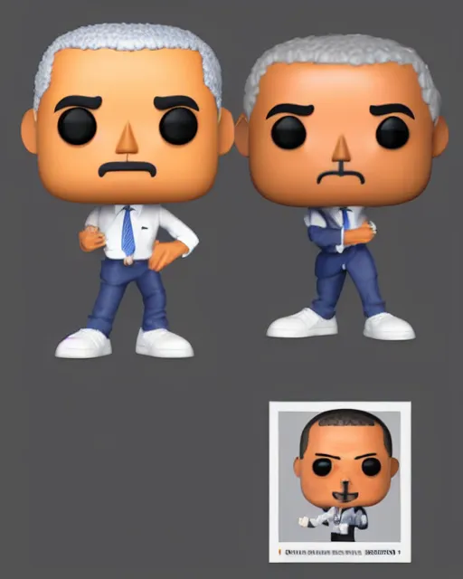 Image similar to full body 3d render of barack obama as a funko pop, studio lighting, white background, blender, trending on artstation, 8k, highly detailed