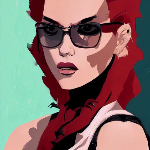 Image similar to highly detailed portrait of a punk young lady by Greg Tocchini and Cliff Chiang