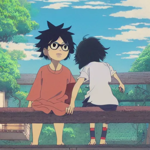 Image similar to art of mamoru hosoda