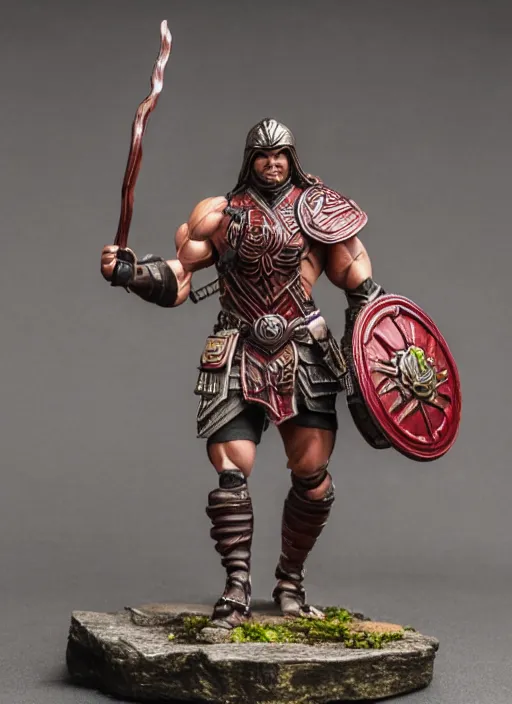 Prompt: Product Introduction Photos, 4K, Full body, 80mm resin detailed miniature of a Muscular warrior