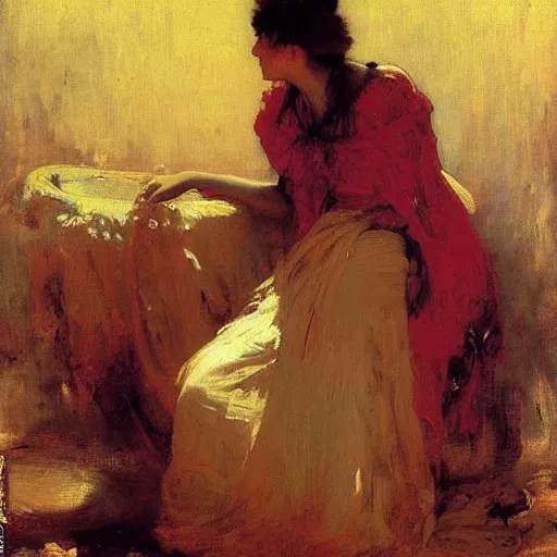 Image similar to painting of a woman with narcissistic personality disorder by john - joseph benjamin - constant