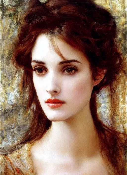 Prompt: a beautiful painting of young winona ryder by juan luna, pre-raphaelite, detailed, trending on artstation, hd, masterpiece