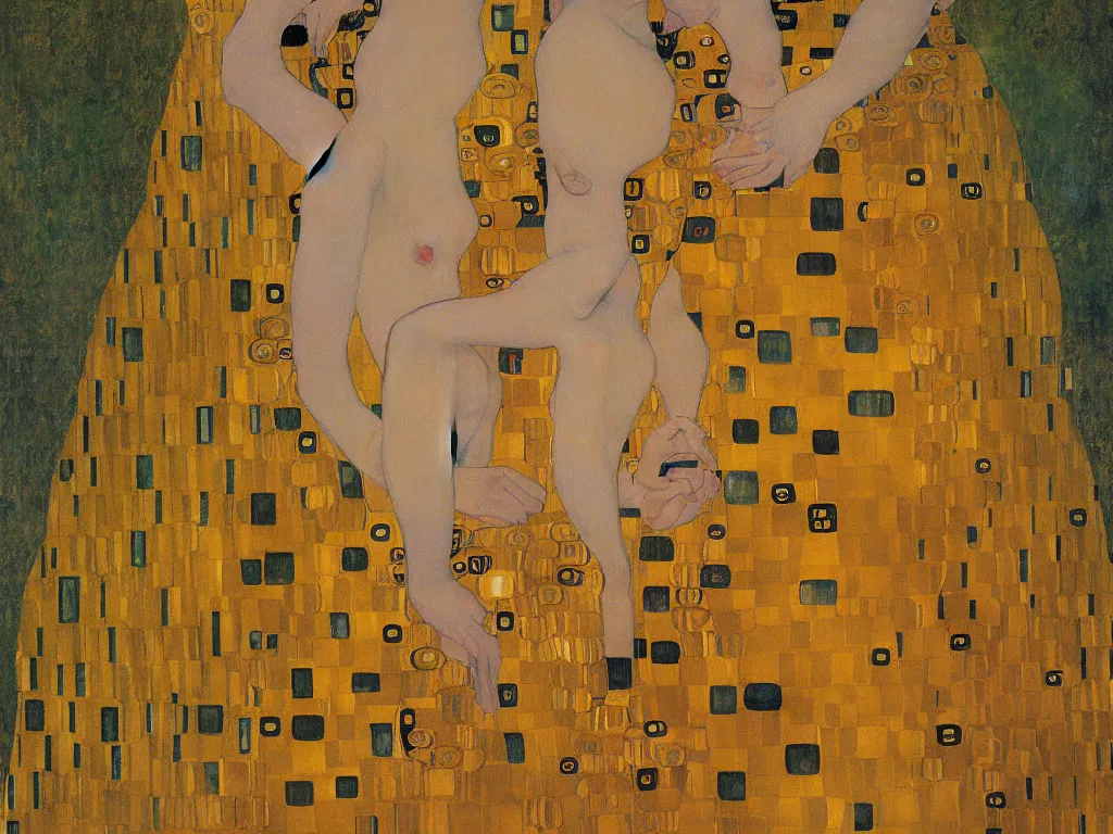 Image similar to Gustav Klimt painting of female figure