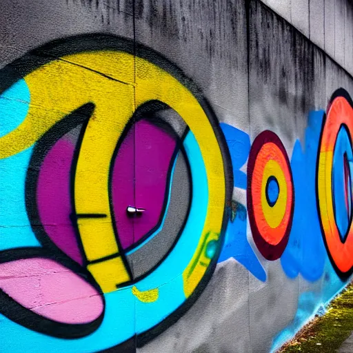 Image similar to wall with graffiti, circles and lines