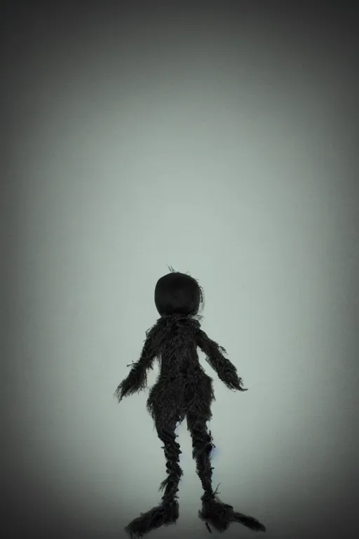 Image similar to a photo graph of a tpose creepy doll on black back ground