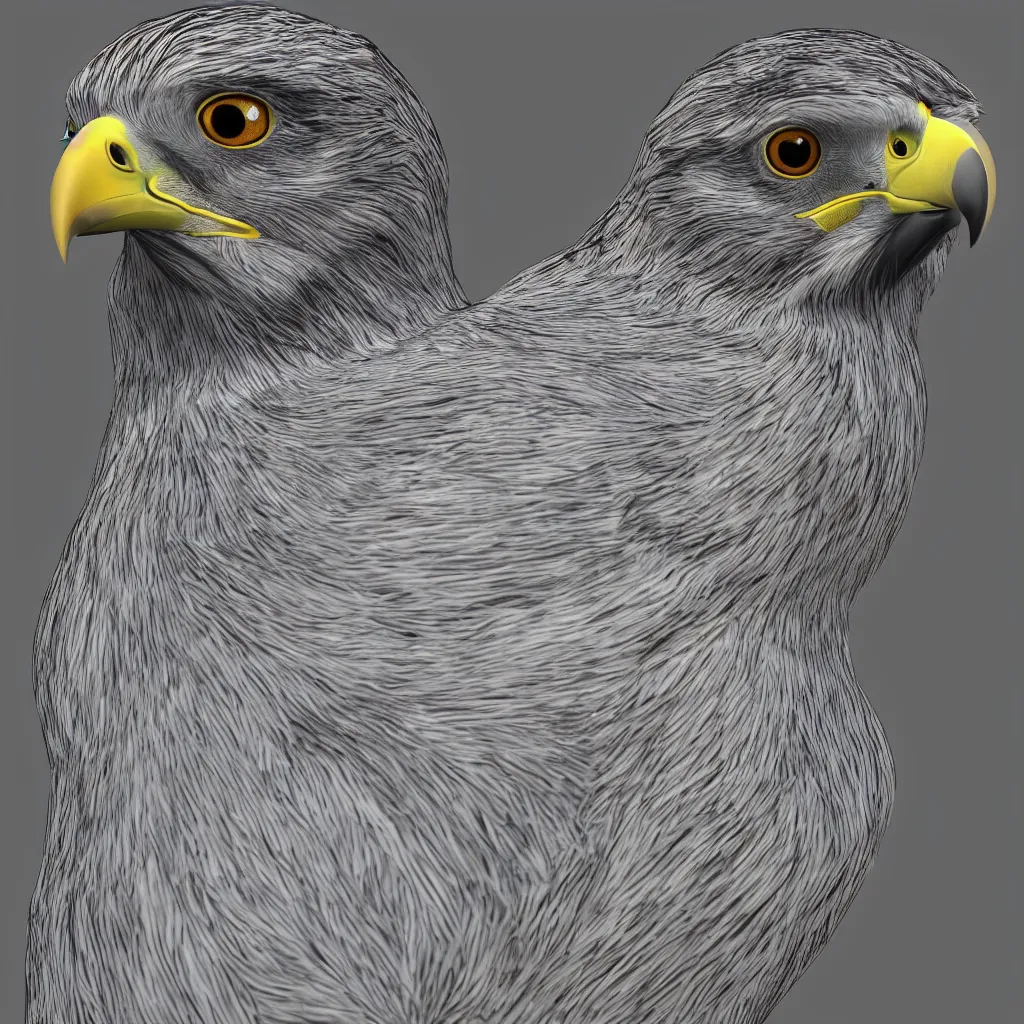 Prompt: Falcon bird face, low poly mesh