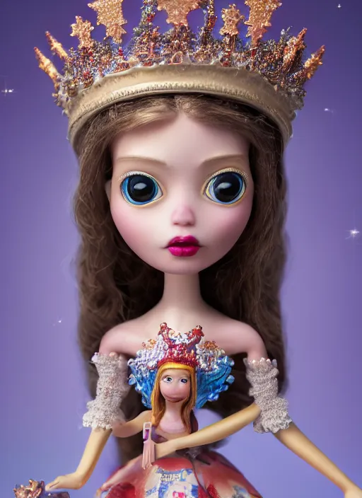 Prompt: closeup face profile portrait of tin toy fairytale princess wearing a crown, bikini, depth of field, zeiss lens, detailed, symmetrical, centered, fashion photoshoot, by nicoletta ceccoli, mark ryden, lostfish, breathtaking, 8 k resolution, extremely detailed, beautiful, establishing shot, artistic, hyperrealistic, octane render