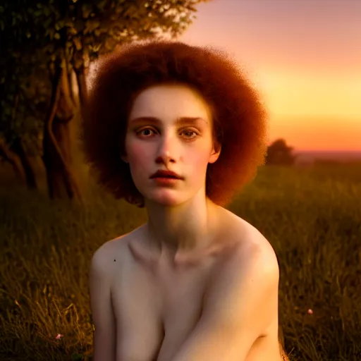 Image similar to photographic portrait of a stunningly beautiful 1 9 th century french renaissance female in soft dreamy light at sunset, contemporary fashion shoot, by edward robert hughes, annie leibovitz and steve mccurry, david lazar, jimmy nelsson, breathtaking, 8 k resolution, extremely detailed, beautiful, establishing shot, artistic, hyperrealistic, beautiful face, octane render