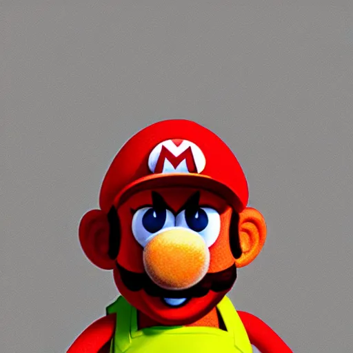 Image similar to A still of Mario as a muppet, photo real, photographic, photograph, artstation, trending