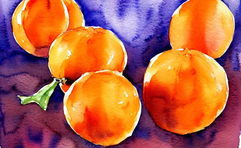 Image similar to watercolor painting of oranges