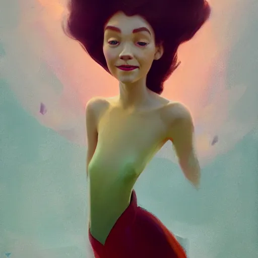 Image similar to Disney's Ariel portrait, artwork by Sergey Kolesov, arstation,