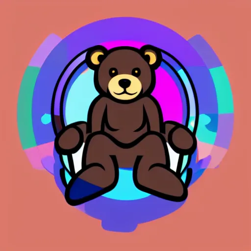 Image similar to podcast vector logo of cute cuddly bear listening to music, podcast, microphone, melodic, dreamy, isometric, adorable, octane render, golden ratio, 4k UHD, iconic design