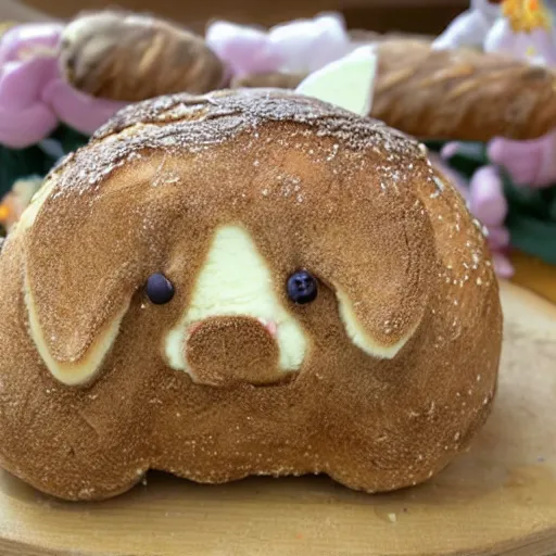 Prompt: a bunny bread hybrid