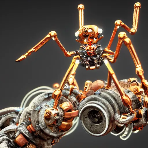 Image similar to mechanical spider robot, insane details, sharp focus, octane render, depth of field