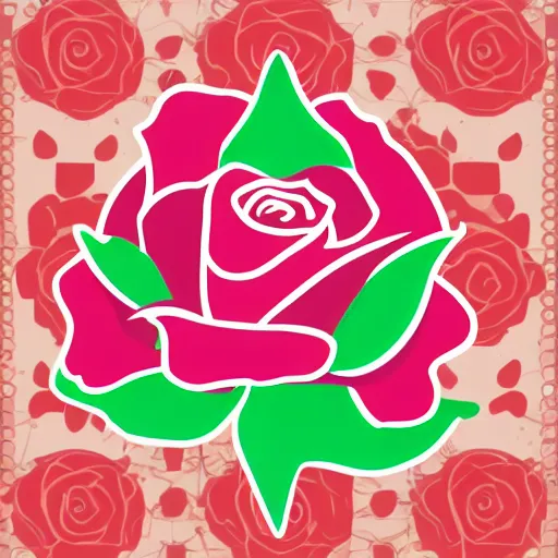 Prompt: HD vector icon of a rose illustrator