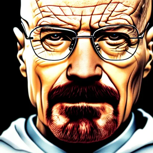 Prompt: portrait of walter white's face as a glass of water close up 8 k photo