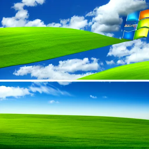 Prompt: windows xp background in 4 k extended