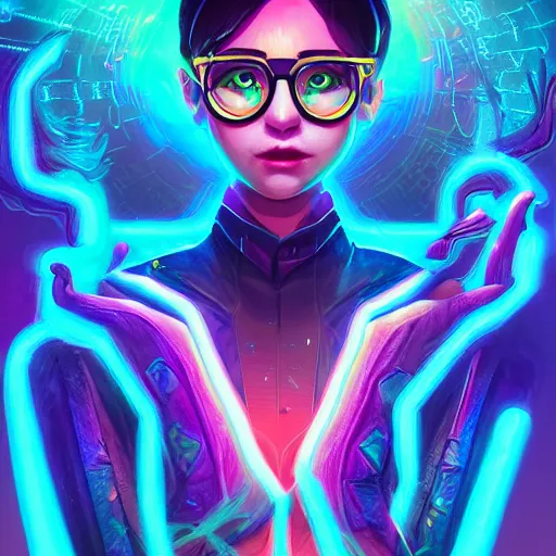 Image similar to skill magic geek inside matrix deepdream radiating a glowing aura stuff loot legends stylized digital illustration video game icon artstation lois van baarle, ilya kuvshinov, rossdraws,