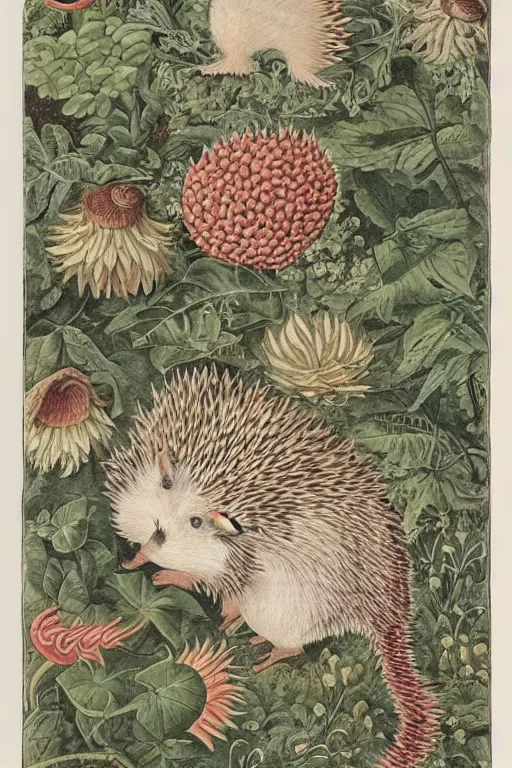 Image similar to sonit the hedgehog, by maria sibylla merian