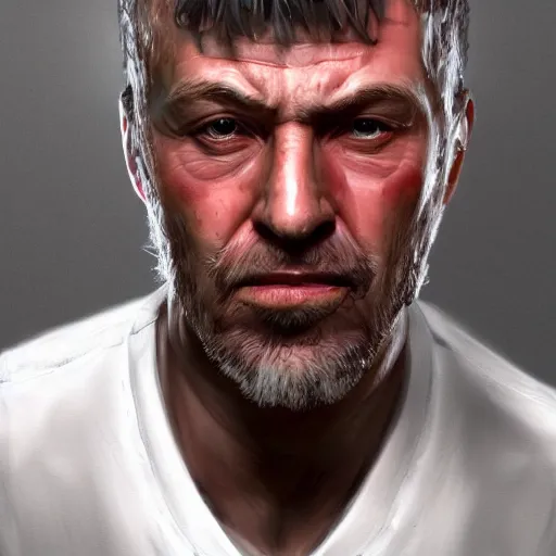 Prompt: Nasty Man who stains mugs artstation hyper realistic in the style of WLOP