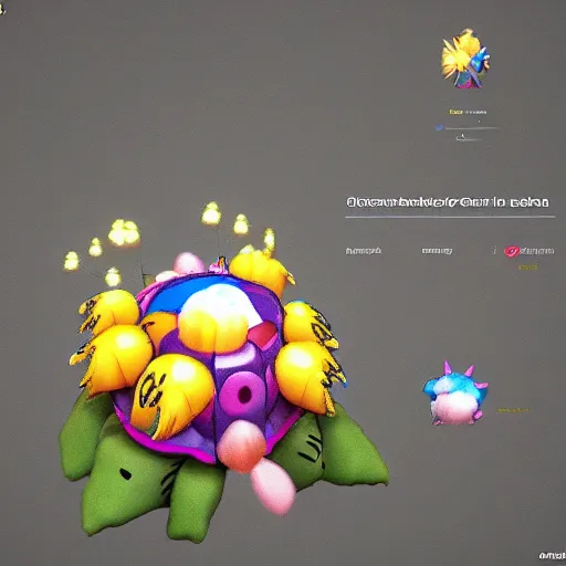 Image similar to A pokemon that looks like A huge flower，Trending on art station. Unreal engine.