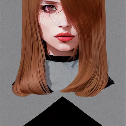 Image similar to portrait of abbey lee by ilya kuvshinov