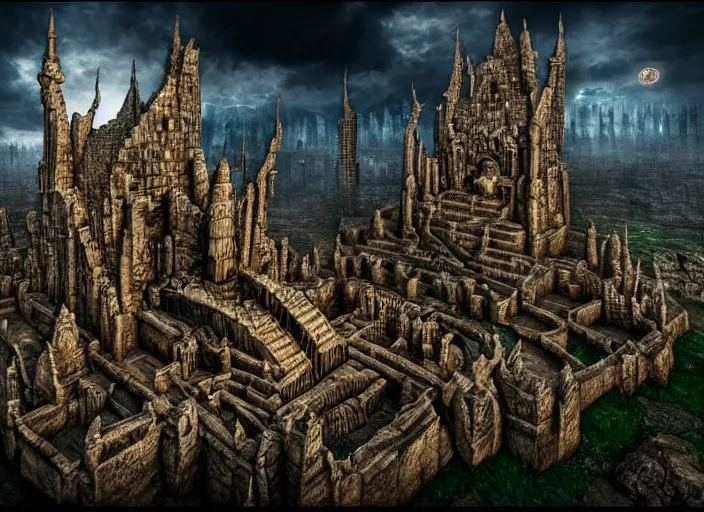 the white city of minas tirith in gondor, middle -, Stable Diffusion