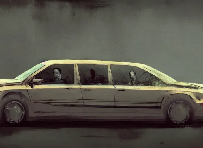 Prompt: simple design of a long town car with 4 doors. design by cory loftis, fenghua zhong, bradbuilds, ryohei hase, ismail inceoglu, ruan jia, henrik fisker, bruce kaiser, scott robertson, dmitry mazurkevich, doruk erdem, and jon sibal. volumetric light