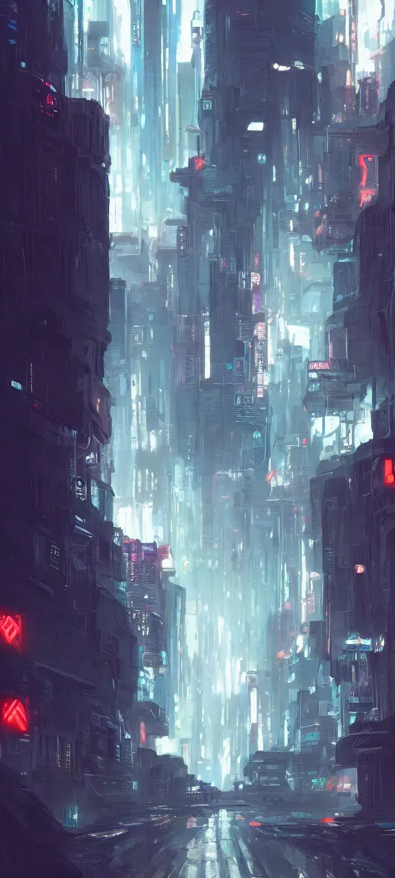 Anime Cyberpunk City Painting Diagonal Camera · Creative Fabrica