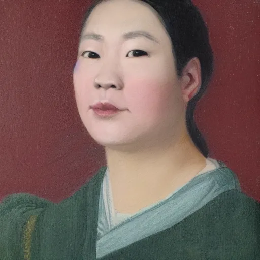 Prompt: portrait of asian Jennifer Connely, in the style of the Hudson River School