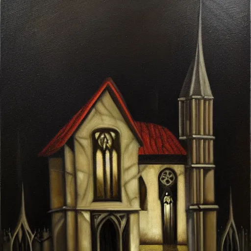 Prompt: dark, gothic, vampire, mansion, oil painting