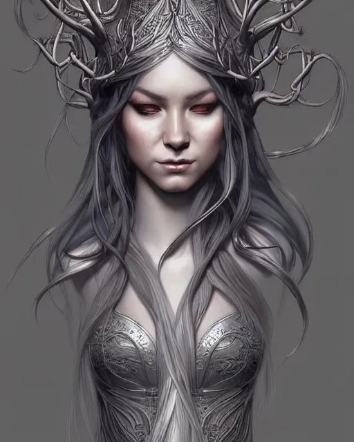 Image similar to digital art, centered elven with short haire made with intricate roots, by james jean and by artgerm, by ross tran, ultradetailed, charachter design, concept art, trending on artstation,