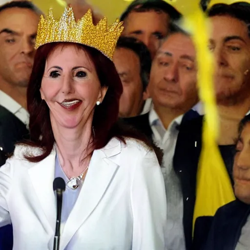 Image similar to cristina!! kirchner!! with gold crown