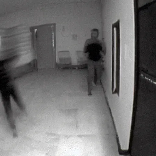 Image similar to cctv footage of a spirit attacking a person