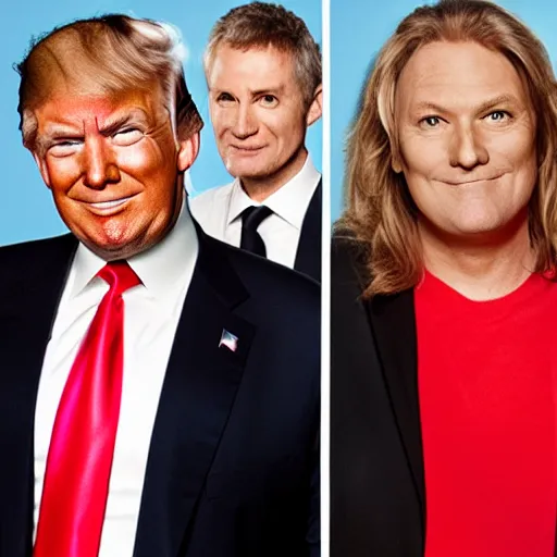 Prompt: Donald trump as part of the whose line is it anyway cast