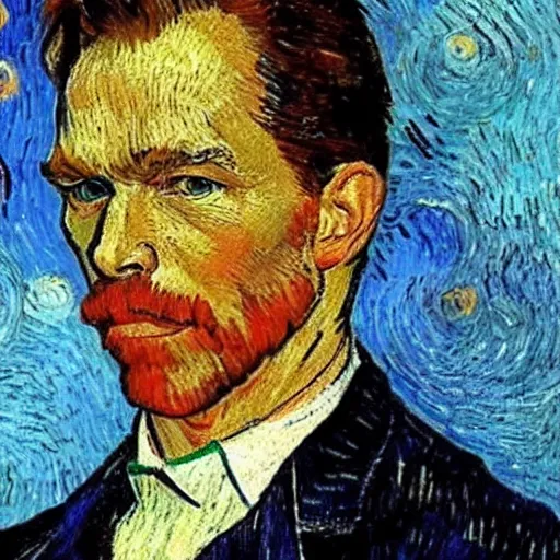 Image similar to mark rutte in the style of vincent van gogh