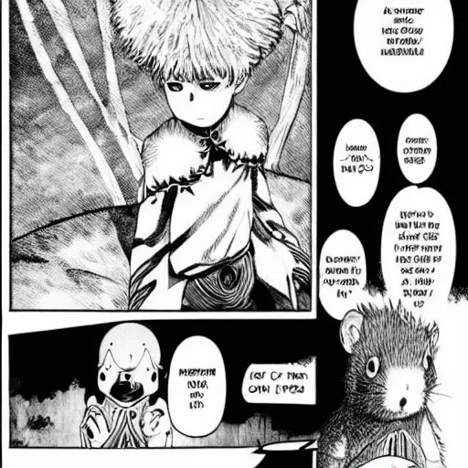 Image similar to a hamster in the manga Berserk