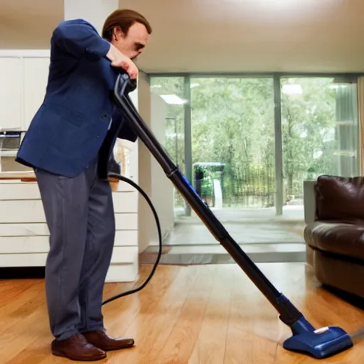 Prompt: saul goodman vacuuming