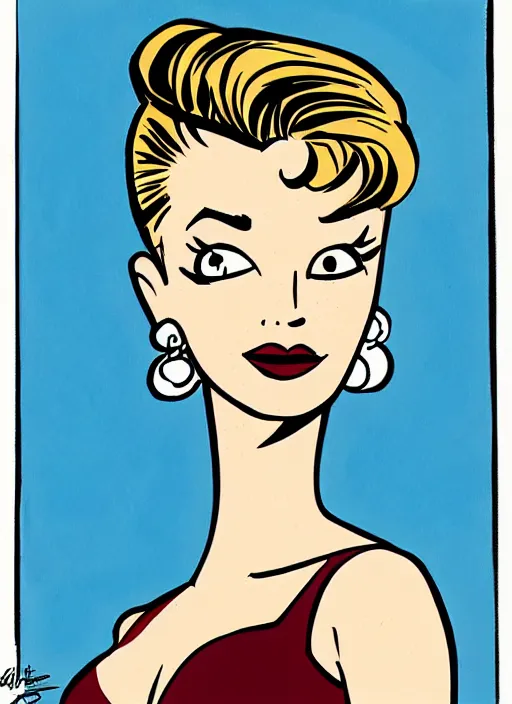 Image similar to a portrait of a pretty young lady by darwyn cooke