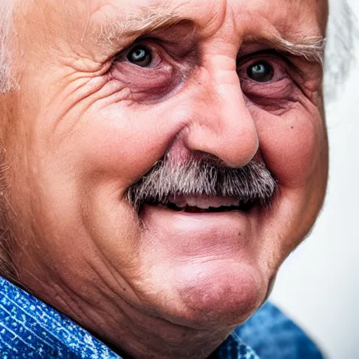 Prompt: portrait of hide the pain harold, accurate and detailed, round face, earnest, stock photo, Nikon 50mm f/1.8G